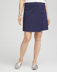 Brigitte™ Pull-On Asymmetrical Wrap Skort Passport Blue - Chico's