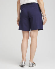 Brigitte™ Pull-On Asymmetrical Wrap Skort Passport Blue - Chico's