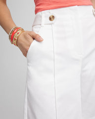Sateen Tab-Front A-line Shorts Alabaster - Chico's