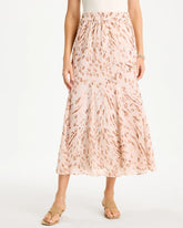 Cheetah Pull-On Godet Skirt Sweet Blossom - Chico's