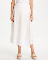 Alabaster Twill Embroidered Hem Skirt Alabaster - Chico's