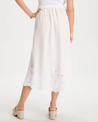 Alabaster Twill Embroidered Hem Skirt Alabaster - Chico's