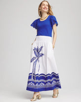 Tropical Smocked Waist Pull-On Skirt Alabaster - Chico's