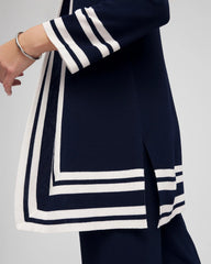 Travelers™ Contrast Border Cardigan Travelers India Ink - Chico's