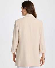 Boyfriend Crepe Blazer Pale Sand - Chico's