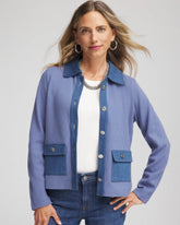 Denim Colorblock Marl Shirt Jacket Blue Lotus - Chico's