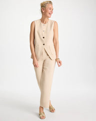 Split Hem Crepe Vest Pale Sand - Chico's