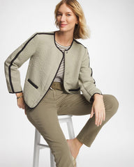 Collarless Quilted Box Jacket Seagrass Green - Chico's