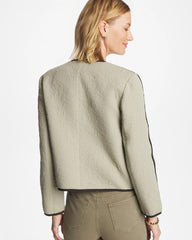 Collarless Quilted Box Jacket Seagrass Green - Chico's