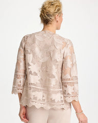 Travelers™ Collection Scallop Lace Jacket Smokey Taupe - Chico's