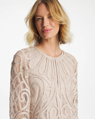 Travelers™ Short Embroidered Lace Jacket Smokey Taupe - Chico's