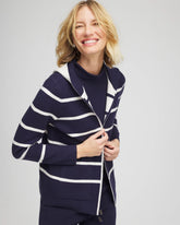 Zenergy® Luxe Reversible Stripe Cardigan Passport Blue - Chico's
