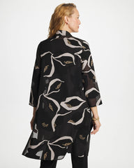 Travelers™ Collection Burnout Peace Lily Topper Travelers Black - Chico's