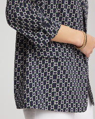 Printed Soft Crepe Blazer Passport Blue - Chico's