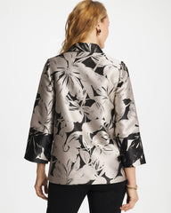 Travelers™ Collection Floral Jacquard Jacket Smokey Taupe - Chico's