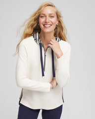 Zenergy® Double-Knit Stripe Hood Tunic English Cream - Chico's