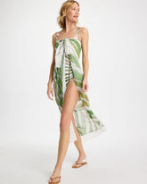 Gottex Willow Pareo Green Print - Chico's