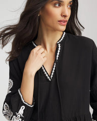 Woven Embroidered Swim Cover-Up Black - Chico's