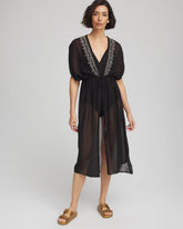 Miraclesuit® Beach Embroidered Long Kimono Black - Chico's
