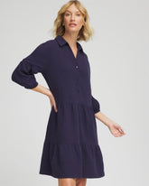 Woven Tiered Swim Cover-Up Dress Passport Blue - Chico's