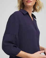 Woven Tiered Swim Cover-Up Dress Passport Blue - Chico's