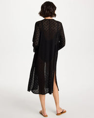 Long Knit Swim Cover-Up Black - Chico's