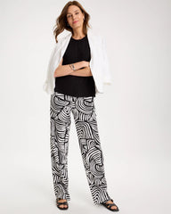 Geo Pull-On Wide-Leg Linen Pants Alabaster - Chico's