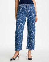 Girlfriend Wide Floral Crop Jean Indigo - Chico's