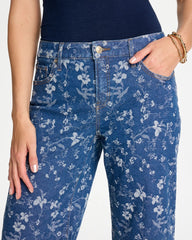 Girlfriend Wide Floral Crop Jean Indigo - Chico's