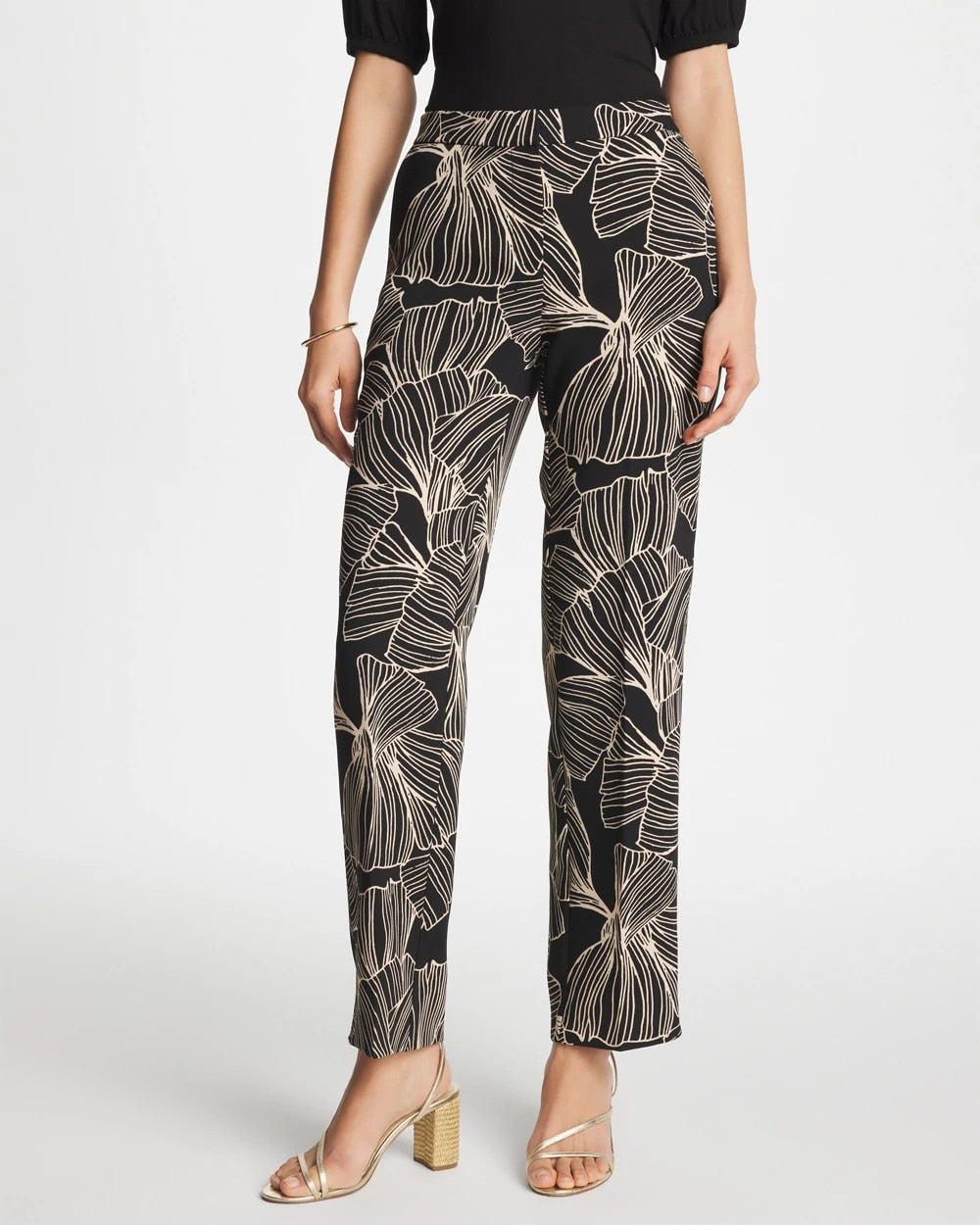 Ginkgo Crepe Tapered Ankle Pants Black - Chico's