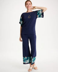 Travelers™ Printed Kimono Sleeve Top Kings Navy - Chico's