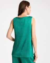 Travelers™ Crinkle Textured Tank Topanga Green - Chico's
