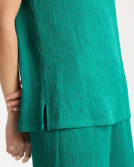 Travelers™ Crinkle Textured Tank Topanga Green - Chico's