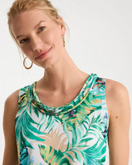 Tropical Jersey Satin Tank Top Topanga Green - Chico's