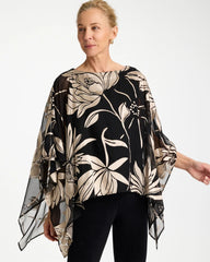 Travelers™ Burnout Floral Chiffon Top Travelers Black - Chico's