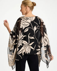 Travelers™ Burnout Floral Chiffon Top Travelers Black - Chico's