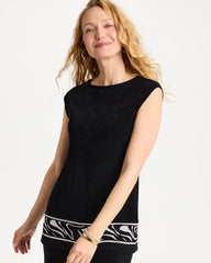 Travelers™ Abstract Zebra Trim Tunic Travelers Black - Chico's