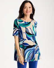 Travelers™ Marble Flora Swing Tunic Rich Cobalt - Chico's