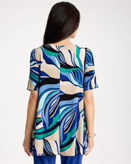 Travelers™ Marble Flora Swing Tunic Rich Cobalt - Chico's