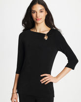 Travelers™ Hardware 3/4 Sleeve Tunic Travelers Black - Chico's
