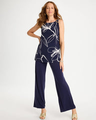 Travelers™ Knit Botanical Jeweled Tunic Passport Blue - Chico's