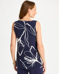 Travelers™ Knit Botanical Jeweled Tunic Passport Blue - Chico's