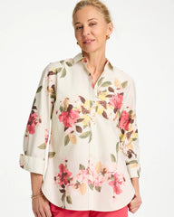 No Iron™ Printed Stretch Shirt Hot Honeysuckle - Chico's