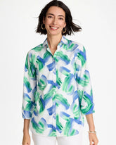 No Iron™ Printed Stretch Shirt Amparo Blue - Chico's