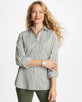 No Iron™ Stretch Striped Shirt Kelp Forest - Chico's