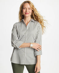 No Iron™ Stretch Striped Shirt Kelp Forest - Chico's