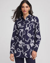 No Iron™ Rope Print Tunic Passport Blue - Chico's
