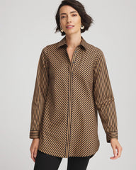 No Iron™ Slimming Imperial Stripe Tunic Black - Chico's