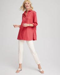No Iron™ Classic Button Down Tunic Folkloric Red - Chico's