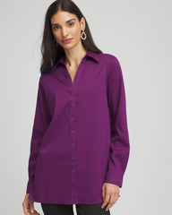 No Iron™ Novelty Button Tunic Purple Royale - Chico's